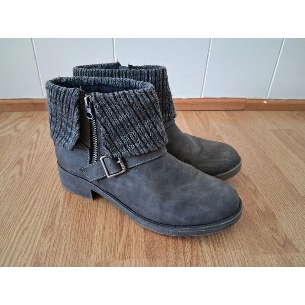 Rocket Dog boots ankle booties womens 9 Bentley Sweater Cuff Gray side zip